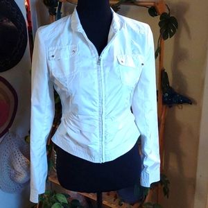 Wet Seal 90s Y2K Sz Small White Lightweight Members Only Style Jacket